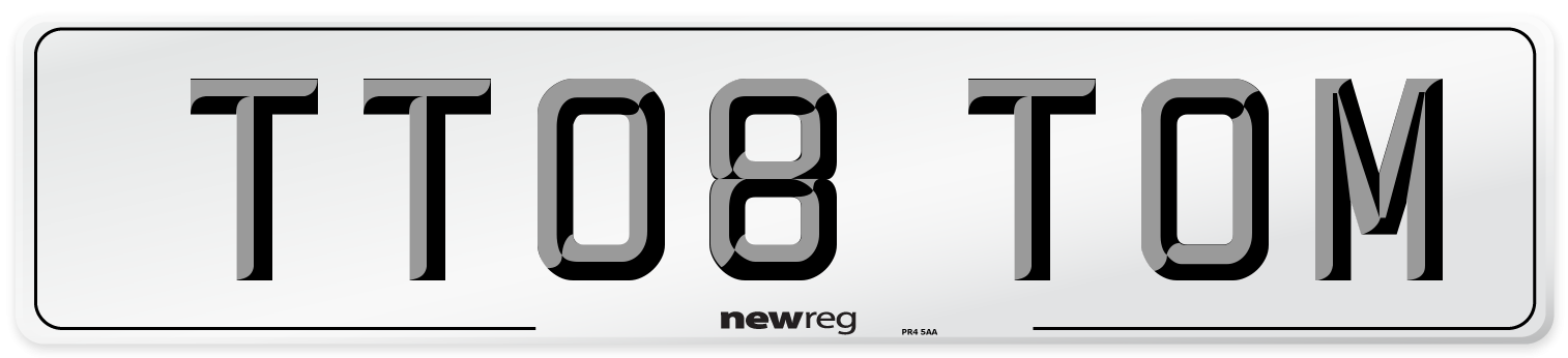 TT08 TOM Number Plate from New Reg